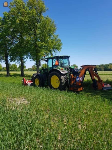 JD 6130r + klepelmaaier front en achter