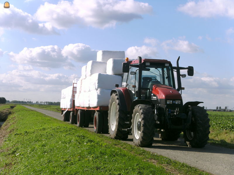 Tractor + plateauwagen